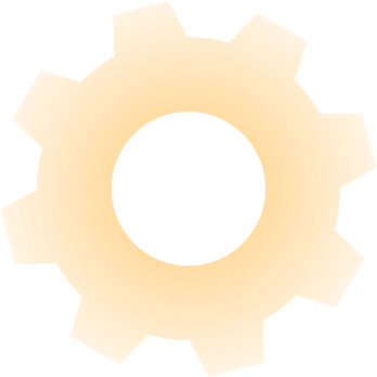 Orange cog wheel graphic