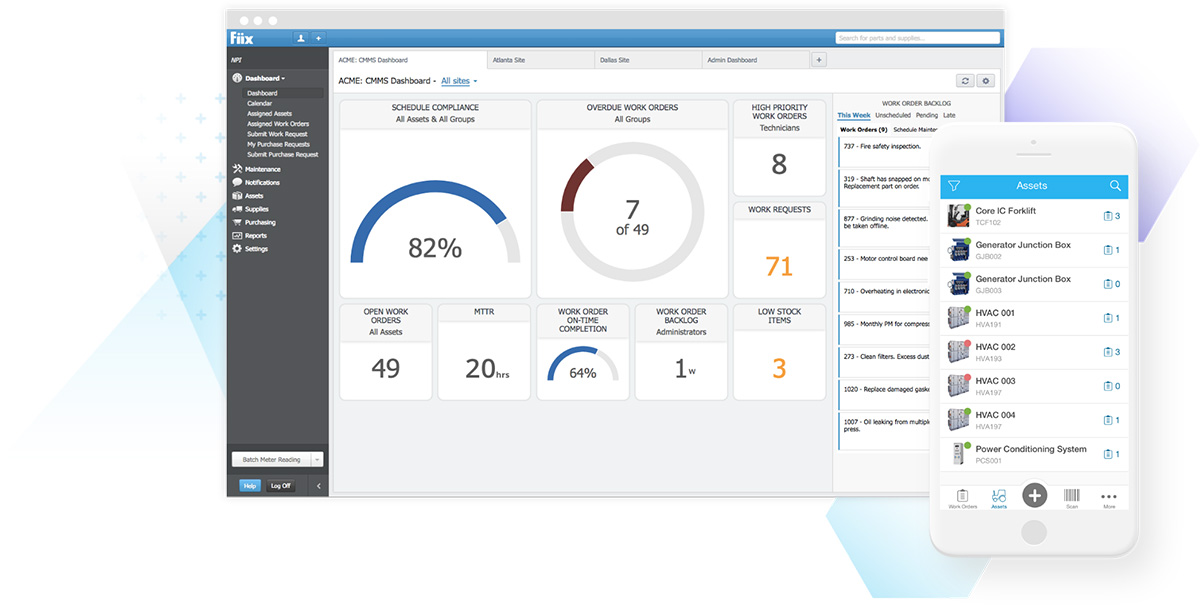 Desktop and mobile image of dashboard and assets