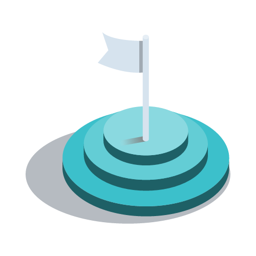 Teal podium flag